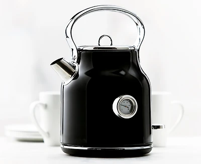 thinkkitchen Retro Electric Kettle, 1.7 L, Black