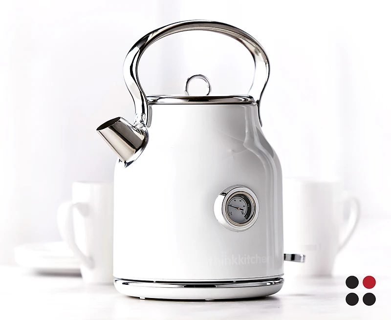 Bouilloire électrique Rétro thinkkitchen, 1,7 L, blanc
