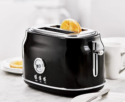 thinkkitchen Retro 2-Slice Toaster, Black