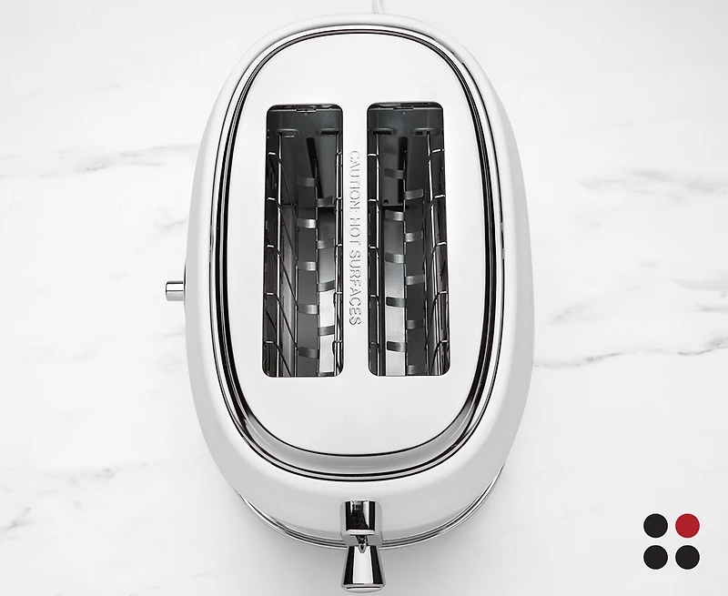 Grille-pain à 2 tranches rétro thinkkitchen, blanc