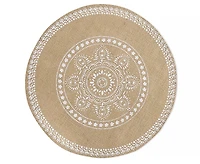 Napperon rond boho, beige