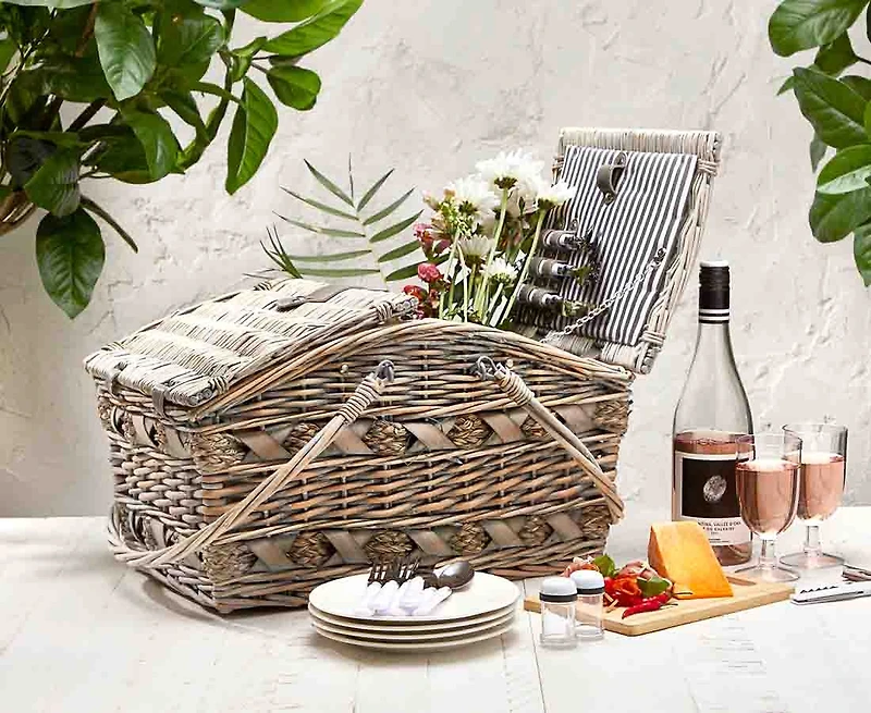 Panier pour pique-nique rustique II de 24 pièces