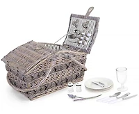 Panier pour pique-nique rustique II de 24 pièces