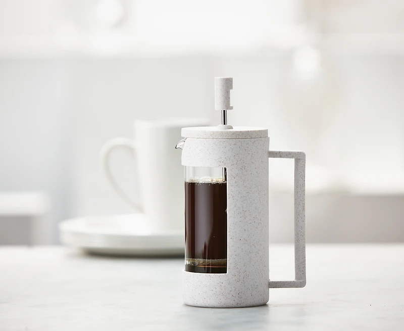 Cafetière française à piston en paille de bl