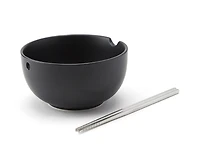 Bol à nouilles avec baguettes Soba, noir mat