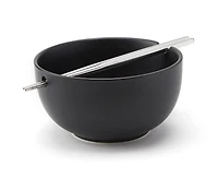 Bol à nouilles avec baguettes Soba, noir mat