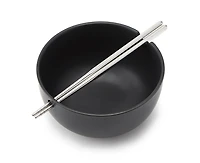 Bol à nouilles avec baguettes Soba, noir mat