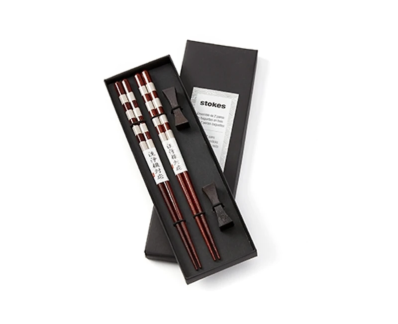 Premium Chopsticks with Rests, Set of 2