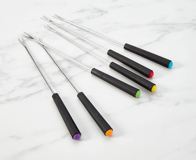 thinkkitchen Fondue Forks, Set of 6, Black