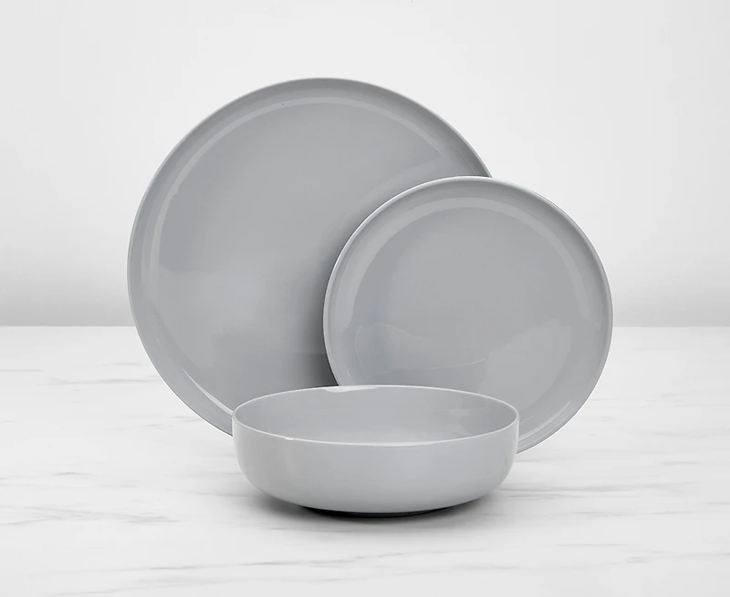 Ensemble de vaisselle de 12 pièces Carbon, gris