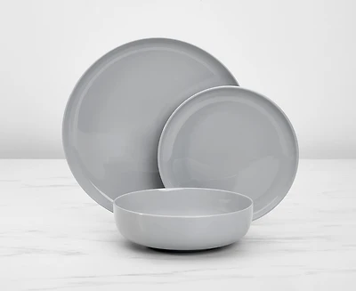 Carbon 12-Pc Dinnerware Set, Grey