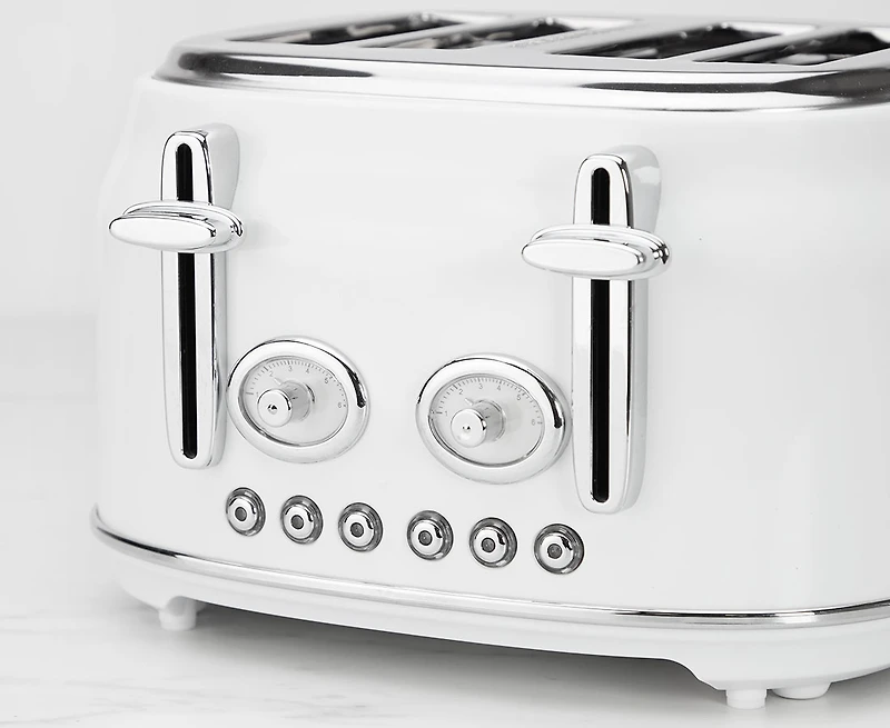 Grille-pain à 4 fentes thinkkitchen Retro, blanc
