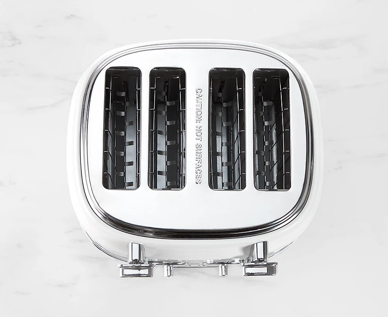 Grille-pain à 4 fentes thinkkitchen Retro, blanc