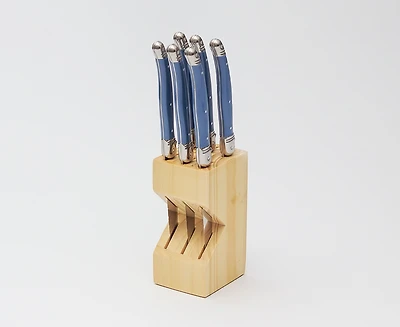 Ensemble de 6 couteaux Al Fresco Laguiole avec boîte en pin