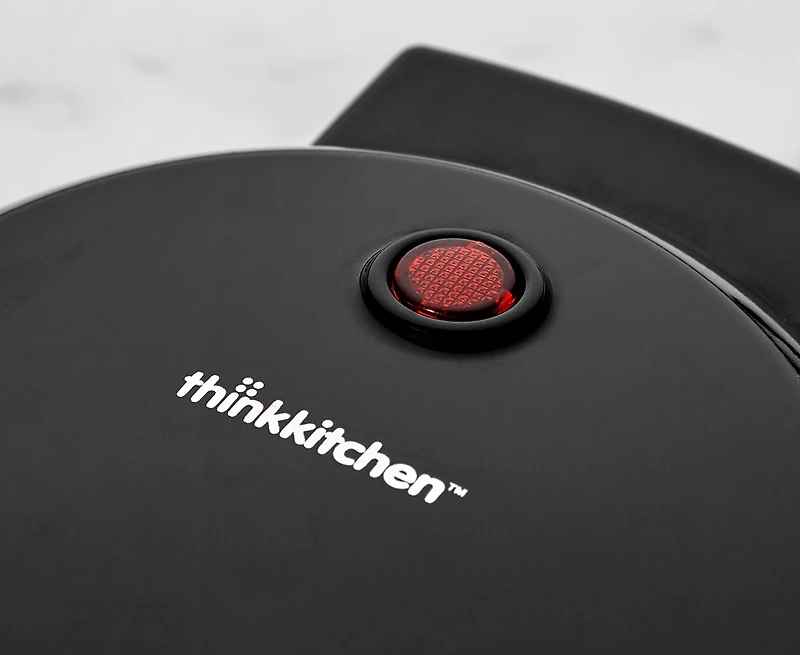 thinkkitchen Mini Waffle Maker, Black