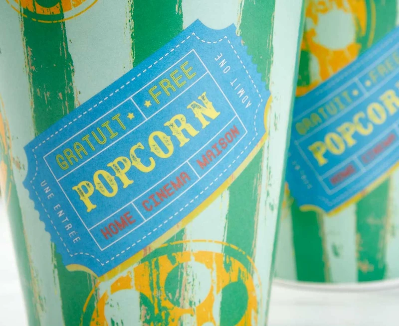 Movie Time Popcorn Bowls, Multicolour, Set of 4