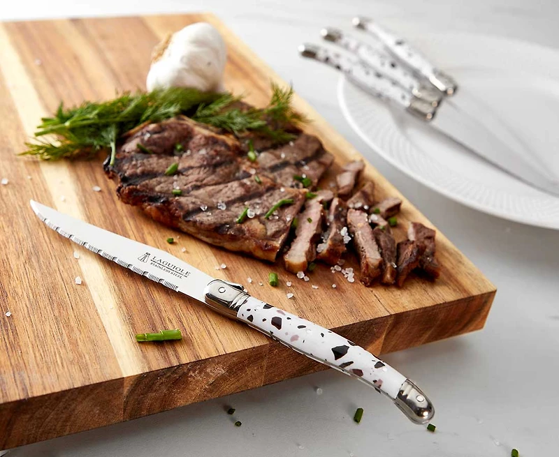 Couteaux à steak Laguiole, ens. de 4, terrazzo