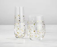 Cheers Stemless Champagne Glasses, Set of 4