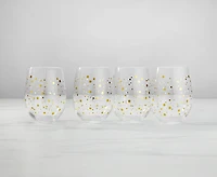 Cheers Stemless Wine Glasses, Set of 4
