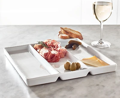 Trio Raclette Plate, White