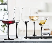 Nocturne Red Wine Glass, Clear & Black