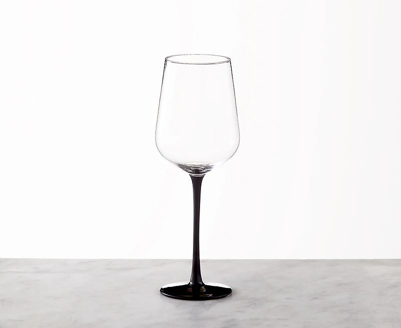 Nocturne White Wine Glass, Clear & Black