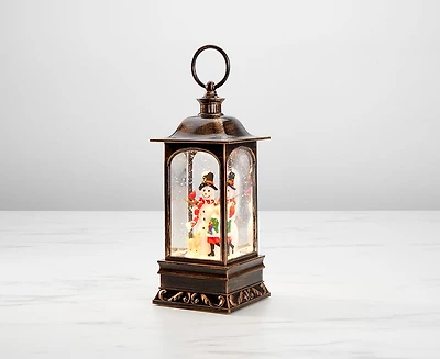 Lantern Water Globe, LED Snowman