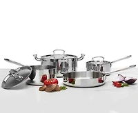 Batterie de cuisine de 7 pièces en acier inoxydable Remy Olivier Full-Clad