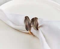 Botanical Leaf Napkin Ring, Gold