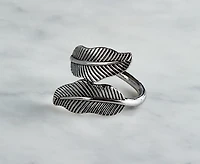 Botanical Leaf Napkin Ring, Silver