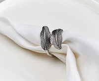 Botanical Leaf Napkin Ring, Silver