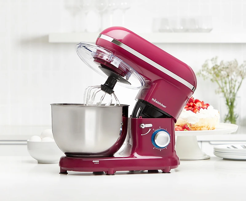 thinkkitchen Promix Plus Stand Mixer, 600W, Raspberry
