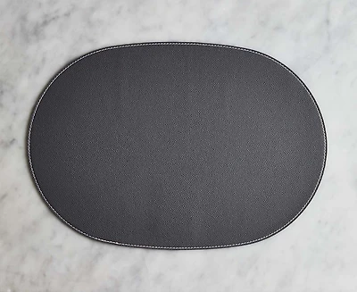 Cuero Oval Placemat, Grey