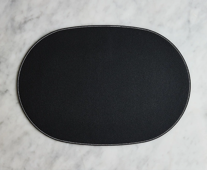 Napperon Cuero ovale, black