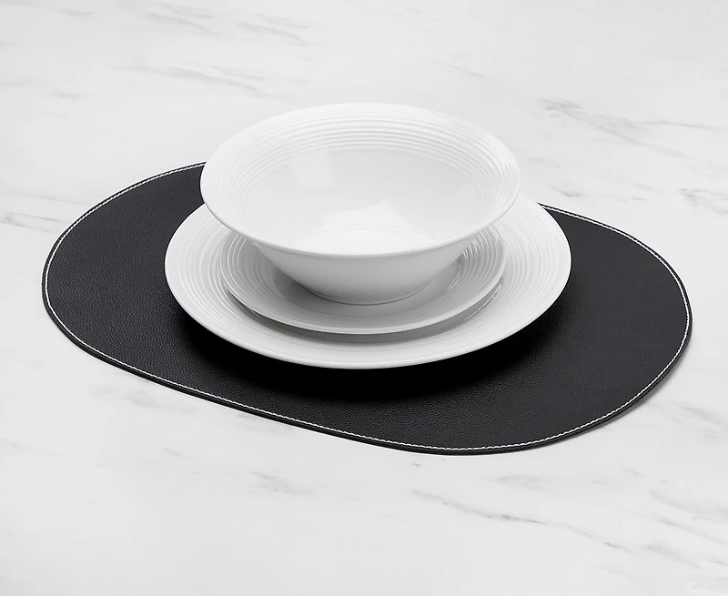 Napperon Cuero ovale, black