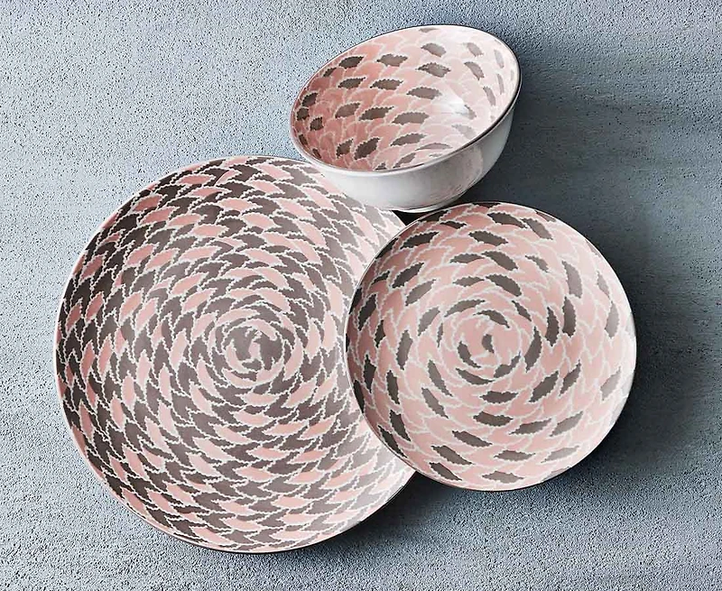 Typhoon 12-Pc Dinnerware Set, Pink