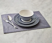 Ensemble de vaisselle de 12 pièces Gala, blanc et bleu