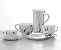 Marble Mug, White and Grey, 480 ml
