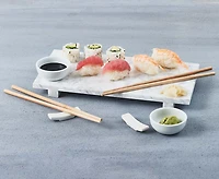 Mayko Marble Serving Board with Chopsticks & Holders