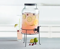 Distributeur de boissons en verre Liv avec support, 5,5 L