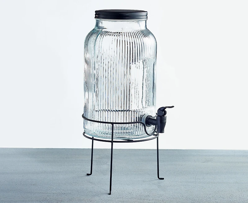 Distributeur de boissons en verre Liv avec support, 5,5 L