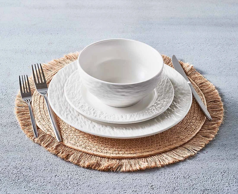 Ensemble de vaisselle de 12 pièces Stone, blanc 