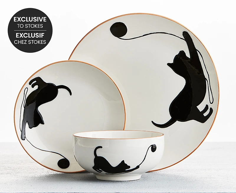 Ensemble de vaisselle de 12 pièces Coolest Cat