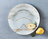 Carrara Round Marble Large Plate