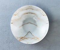 Grand bol rond aspect marbre Carrara