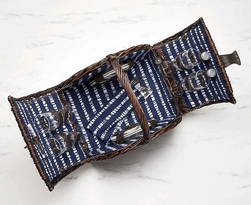 Ensemble pour pique-nique avec panier en osier Trellis, 25 pièces