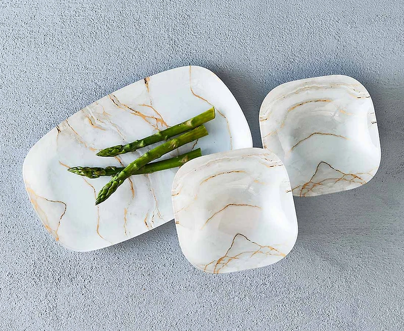 Carrara Marble Condiment Set of 3