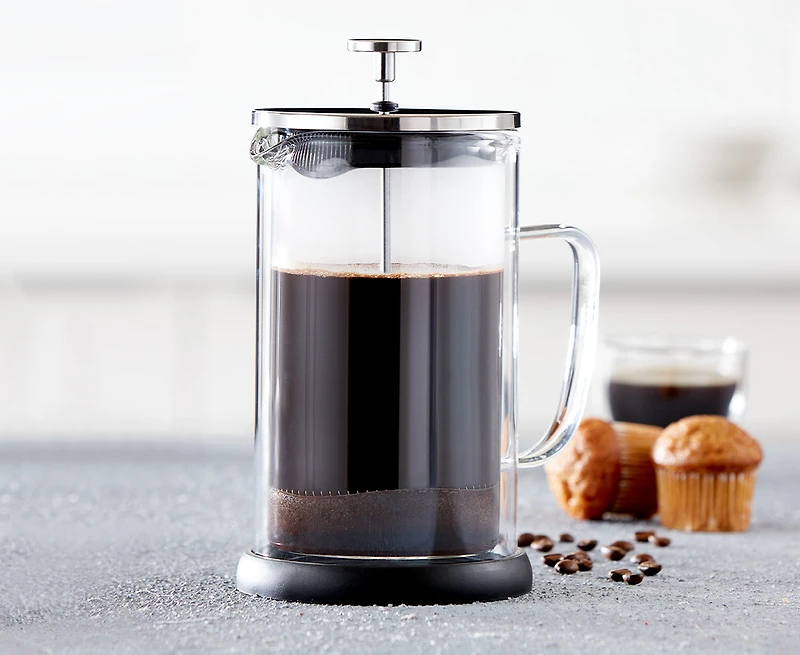 Cafetière à piston en verre double parois Java & Co, 1 L