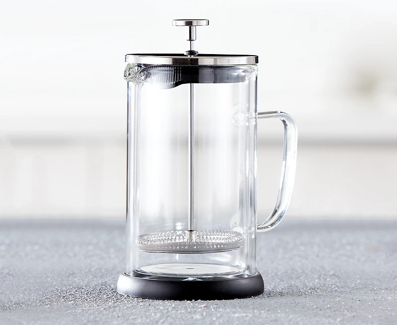 Cafetière à piston en verre double parois Java & Co, 1 L