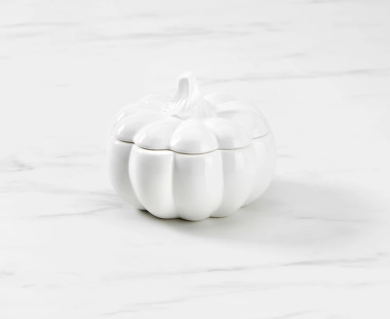 Bol Citrouille avec couvercle, blanc, 490 ml